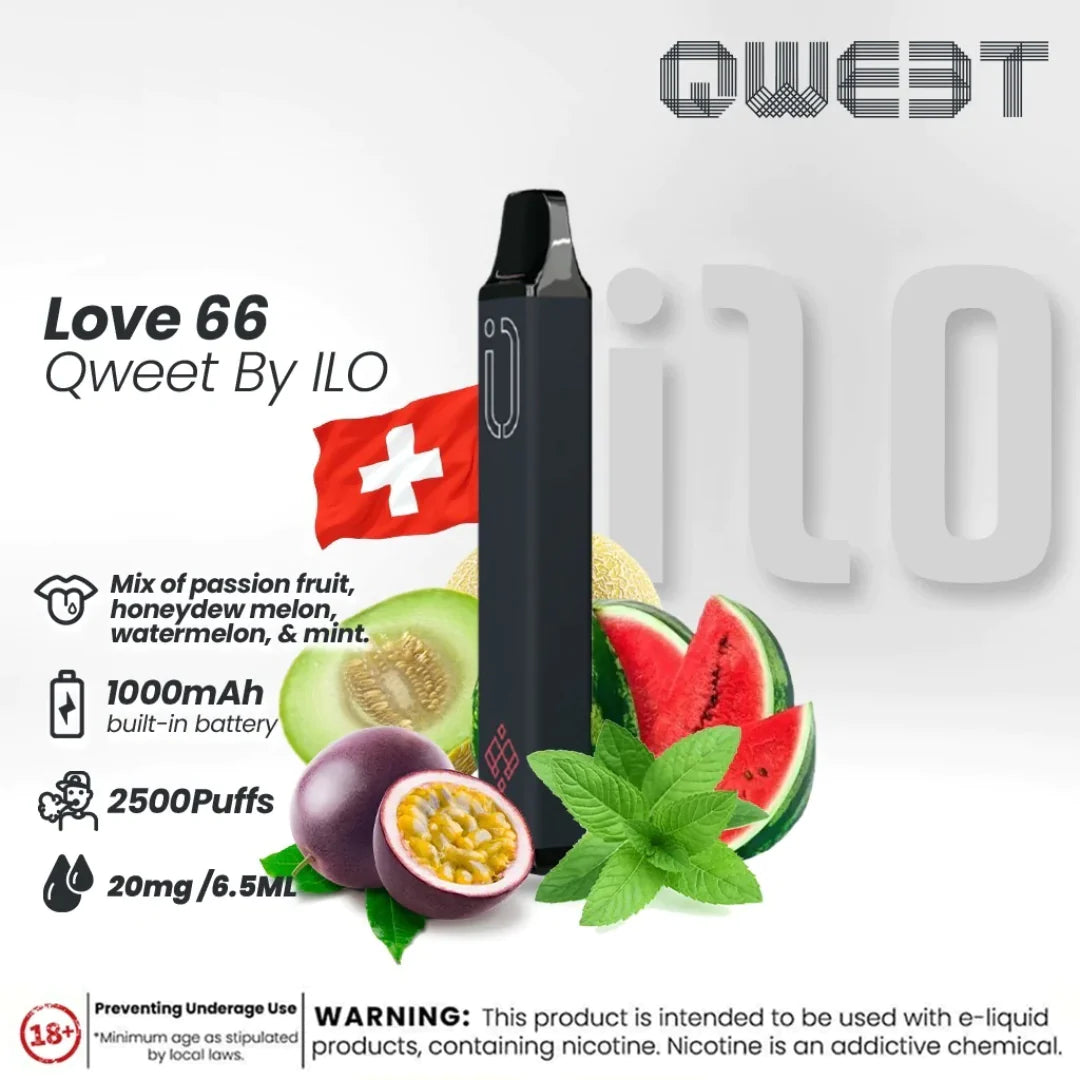 QWEET LOVE 66 (2500PUFFS) DISPOSABLE VAPE